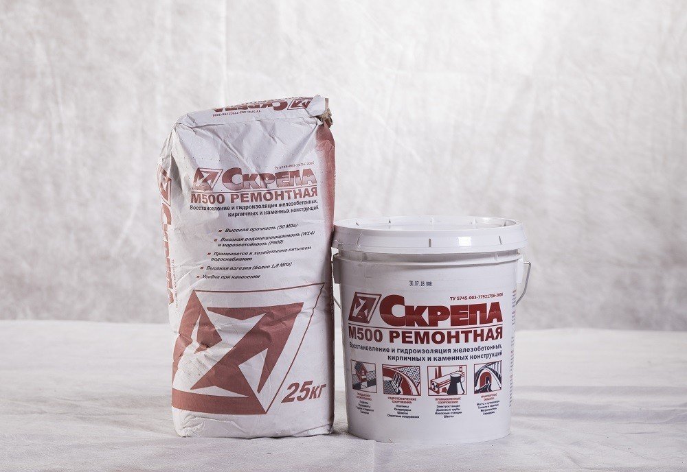 დაზიანებული ბეტონის აღდგენა Skrepa M500 სარემონტოთი